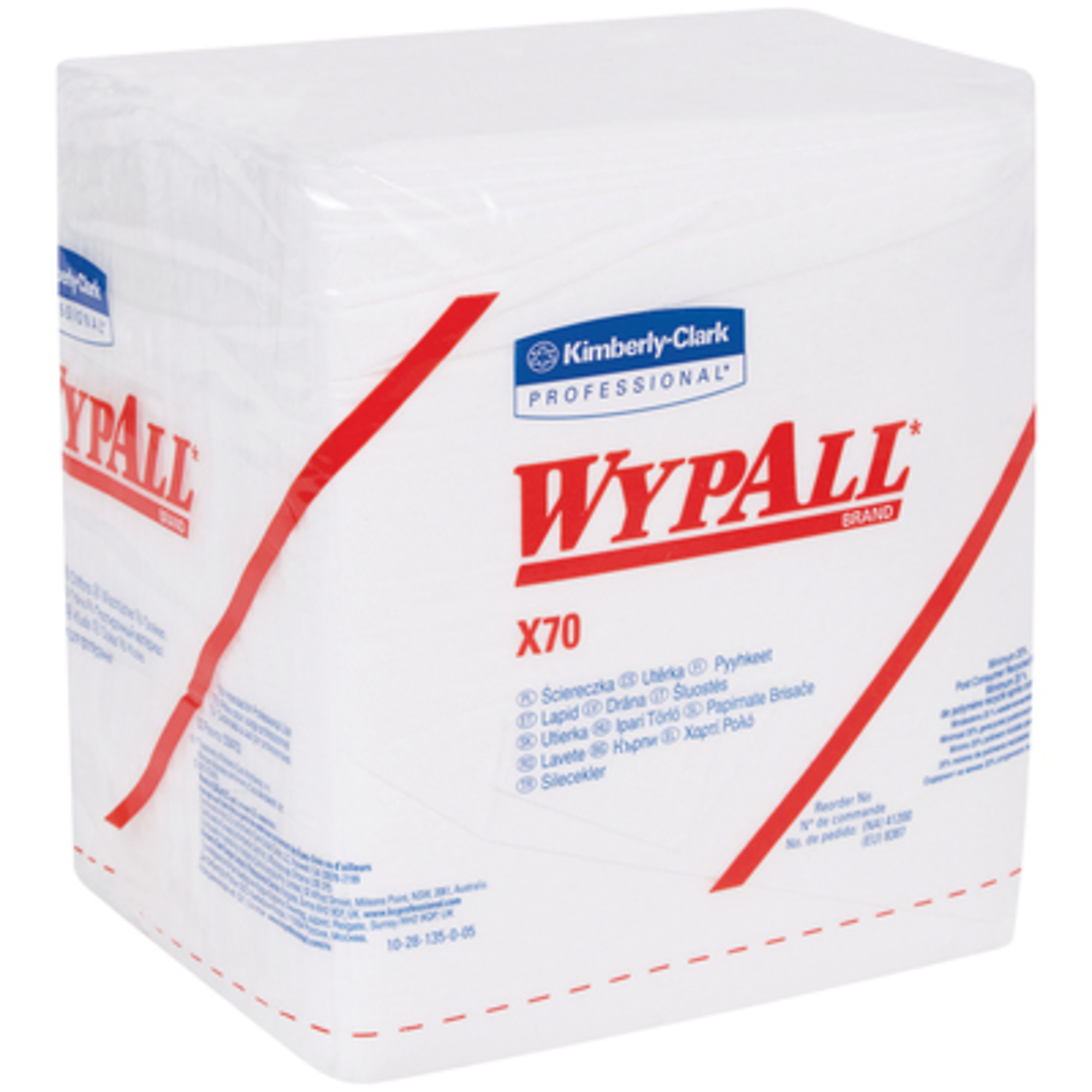 WypAll X70 Industrial Pro Wipers - 1/4 Fold, White, 12/Case, Model# KW119